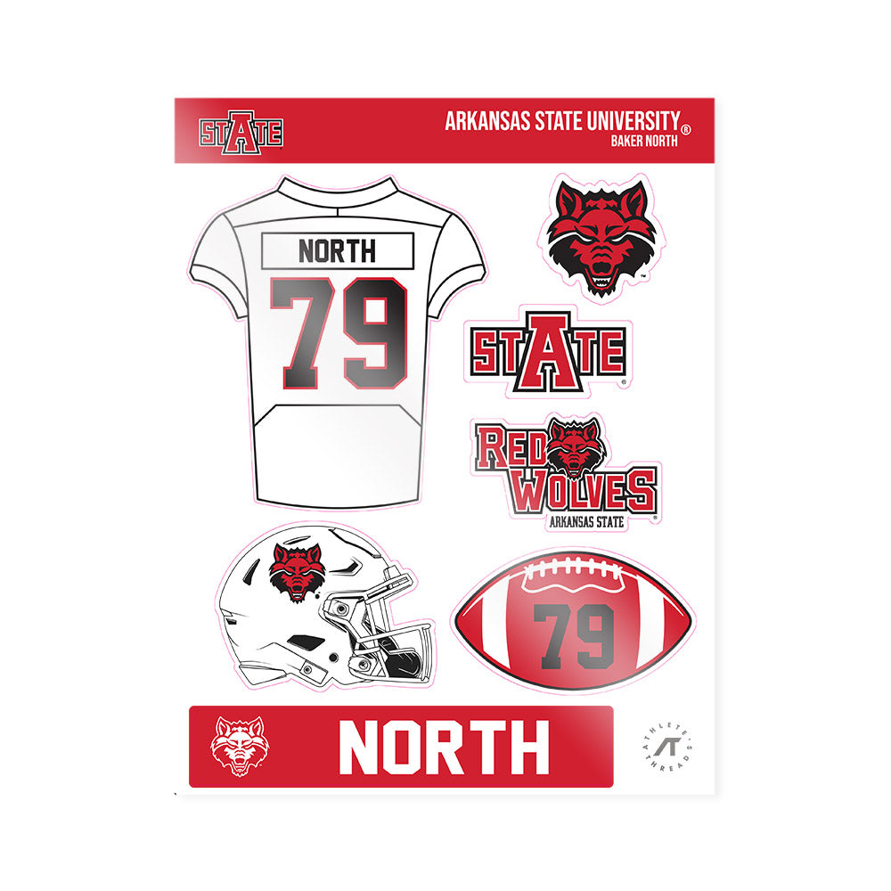 Arkansas State - NCAA Football : Baker North - Sticker Sheet-0