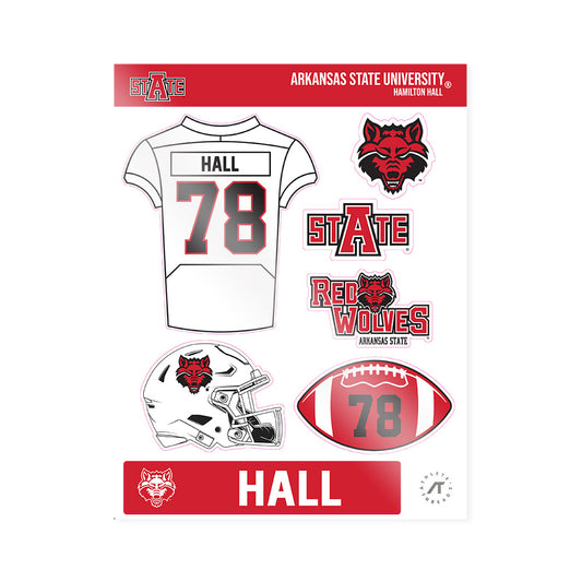 Arkansas State - NCAA Football : Hamilton Hall - Sticker Sheet-0