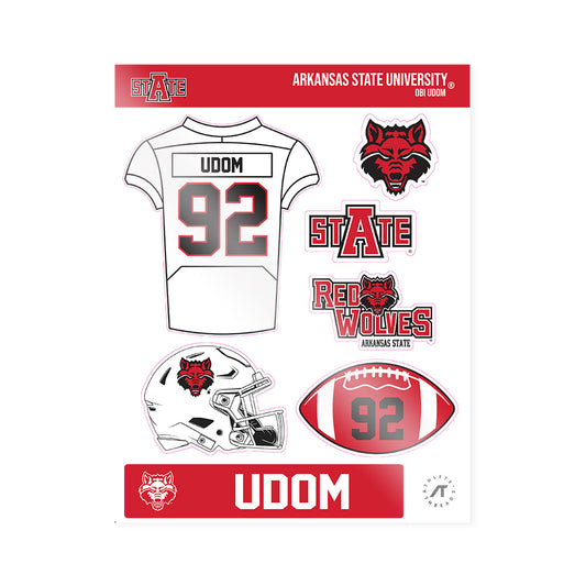 Arkansas State - NCAA Football : Obi Udom - Sticker Sheet-0