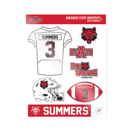 Arkansas State - NCAA Football : Hunter Summers - Sticker Sheet-0