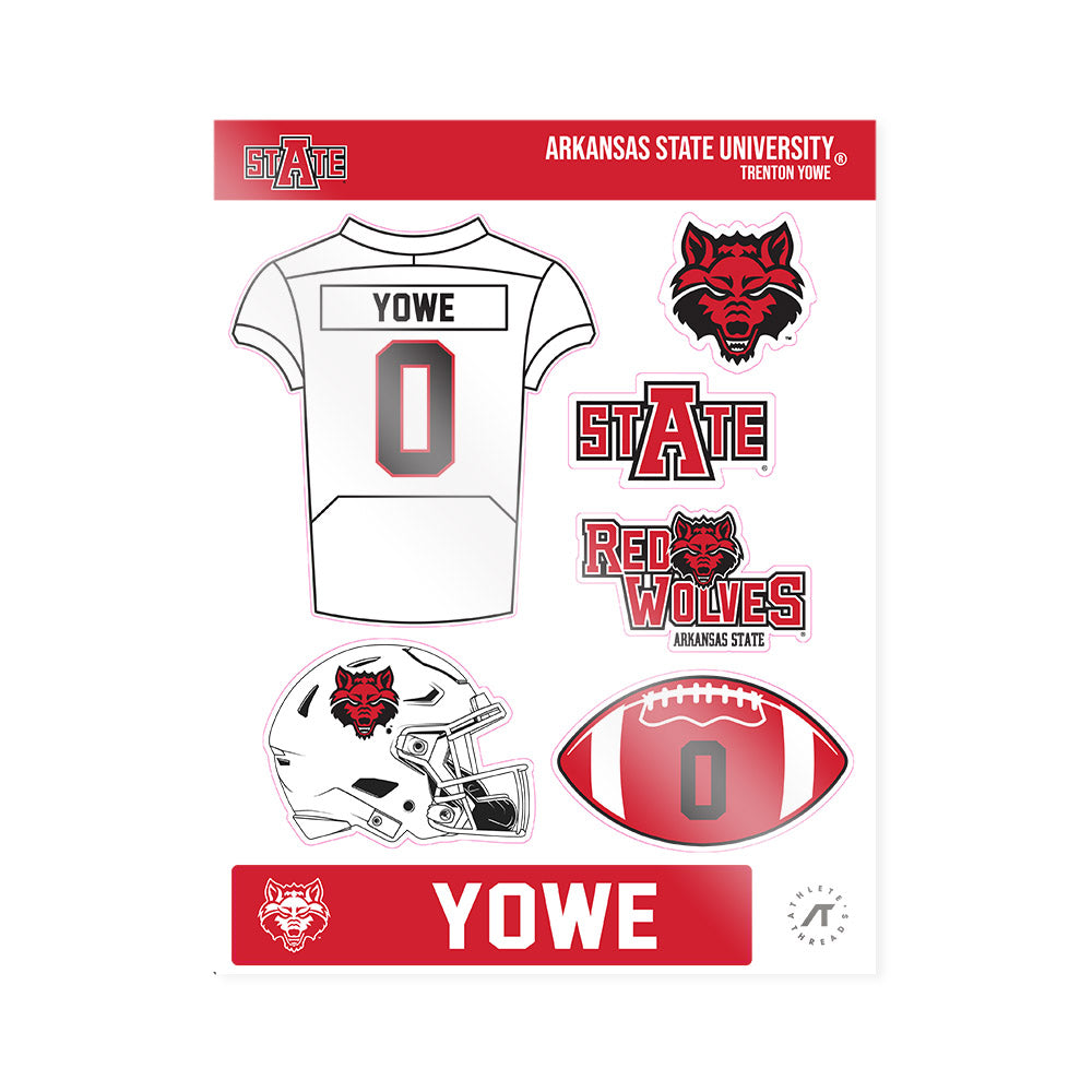 Arkansas State - NCAA Football : Trenton Yowe - Sticker Sheet-0