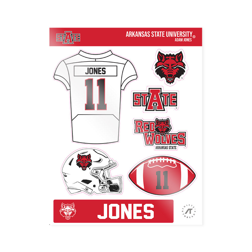 Arkansas State - NCAA Football : Adam Jones - Sticker Sheet-0