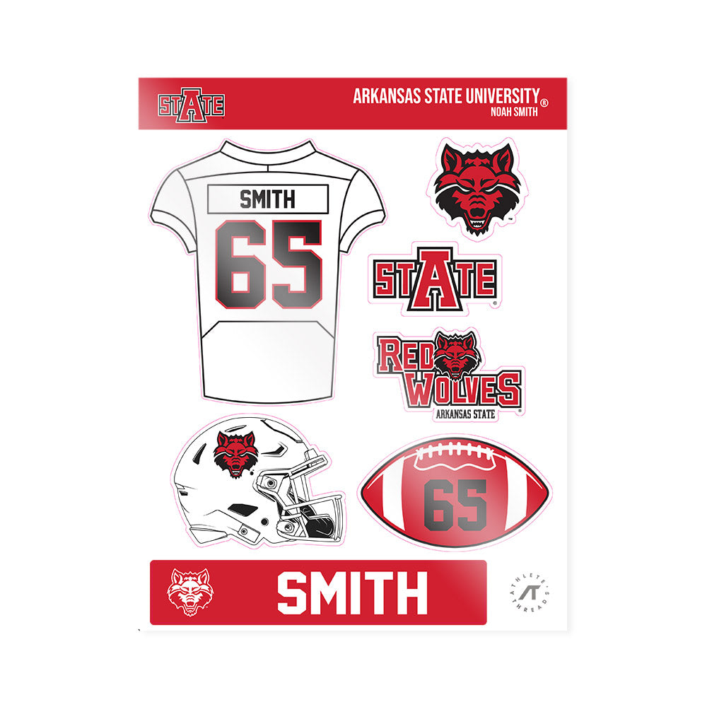 Arkansas State - NCAA Football : Noah Smith - Sticker Sheet-0