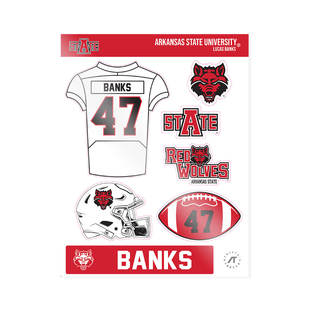 Arkansas State - NCAA Football : Lucas Banks - Sticker Sheet-0