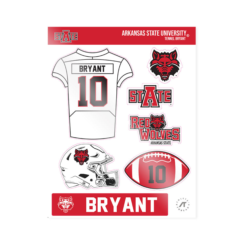 Arkansas State - NCAA Football : Tennel Bryant - Sticker Sheet-0