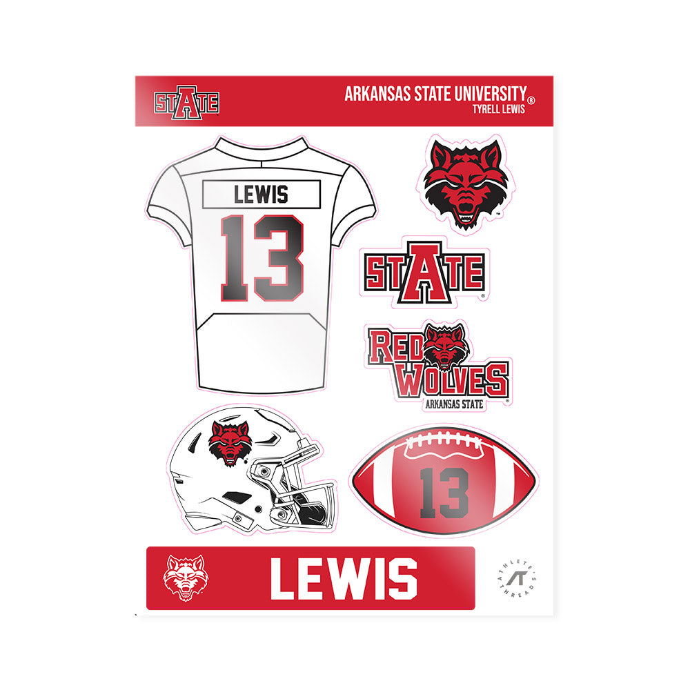 Arkansas State - NCAA Football : Tyrell Lewis - Sticker Sheet-0
