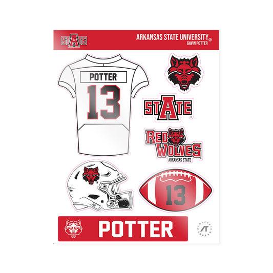 Arkansas State - NCAA Football : Gavin Potter - Sticker Sheet-0