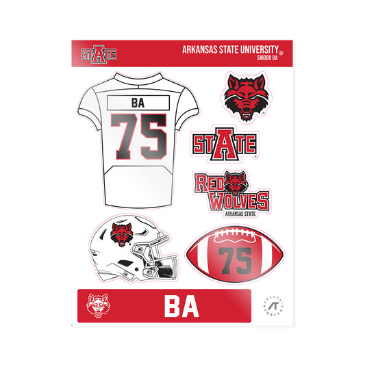 Arkansas State - NCAA Football : Saidou Ba - Sticker Sheet-0