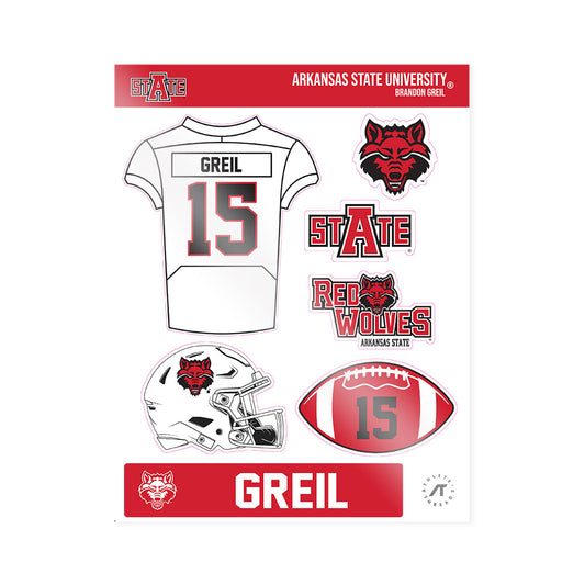 Arkansas State - NCAA Football : Brandon Greil - Sticker Sheet-0