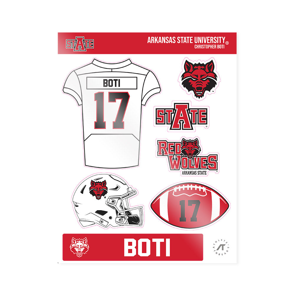 Arkansas State - NCAA Football : Christopher Boti - Sticker Sheet-0