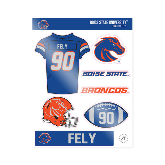 Boise State - NCAA Football : Braxton Fely - Sticker Sheet-0