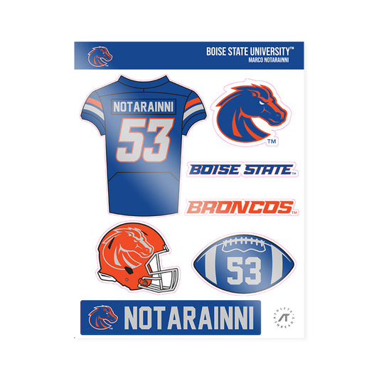 Boise State - NCAA Football : Marco Notarainni - Sticker Sheet-0