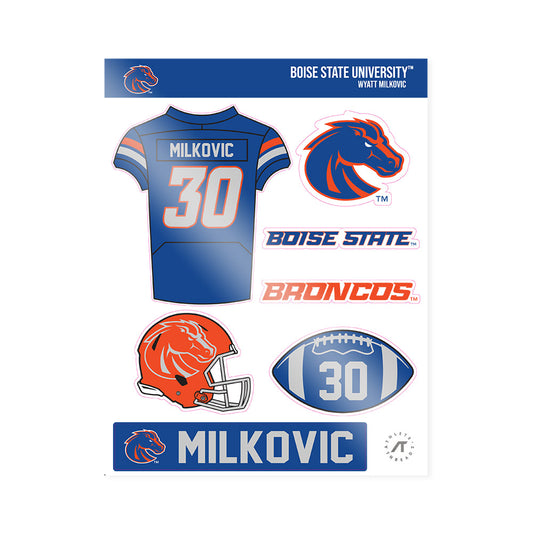 Boise State - NCAA Football : Wyatt Milkovic - Sticker Sheet-0