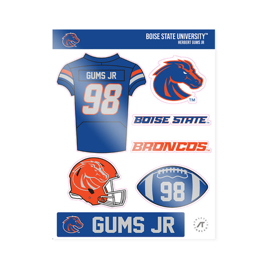 Boise State - NCAA Football : Herbert Gums Jr - Sticker Sheet-0