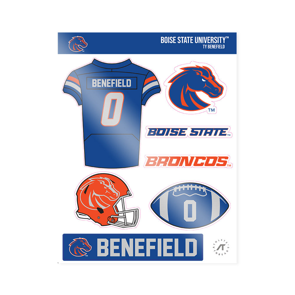 Boise State - NCAA Football : Ty Benefield - Sticker Sheet-0