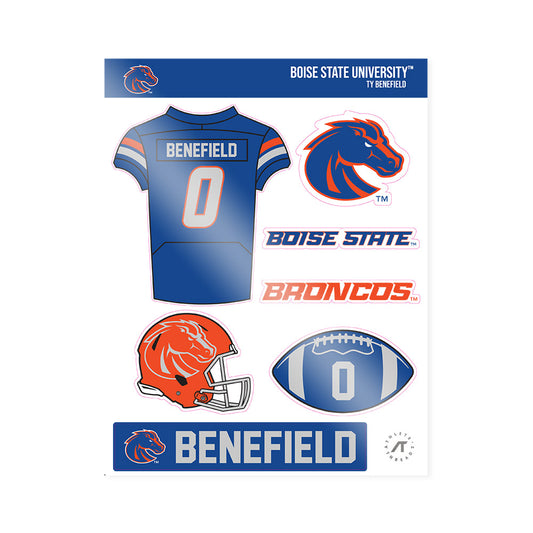 Boise State - NCAA Football : Ty Benefield - Sticker Sheet-0