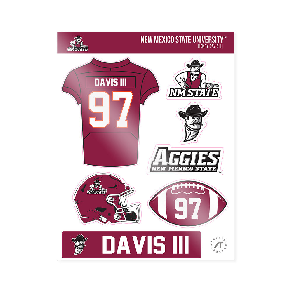 NMSU - NCAA Football : Henry Davis III - Sticker Sheet-0