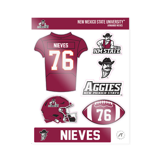 NMSU - NCAA Football : Armando Nieves - Sticker Sheet-0