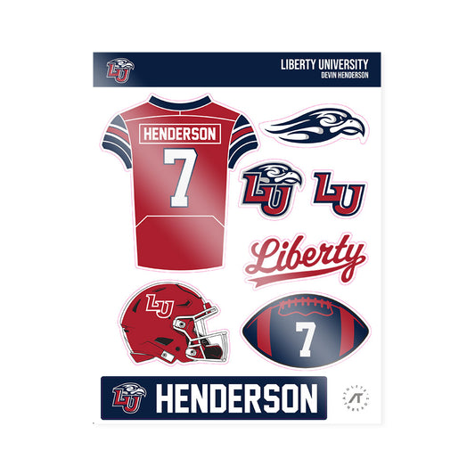 Liberty - NCAA Football : Devin Henderson - Sticker Sheet-0