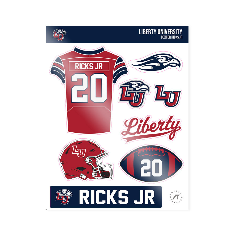 Liberty - NCAA Football : Dexter Ricks Jr - Sticker Sheet-0