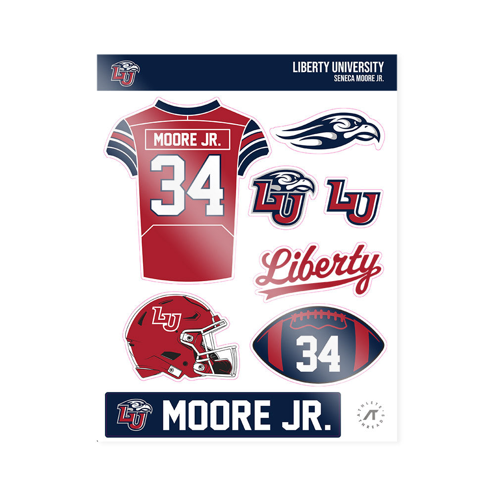 Liberty - NCAA Football : Seneca Moore Jr. - Sticker Sheet-0