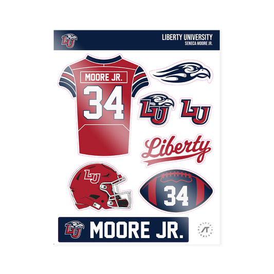 Liberty - NCAA Football : Seneca Moore Jr. - Sticker Sheet-0