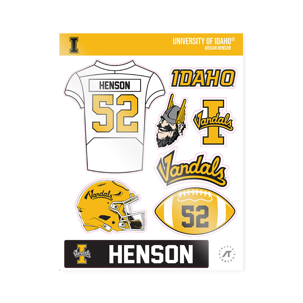 Idaho - NCAA Football : Kiegan Henson - Sticker Sheet-0