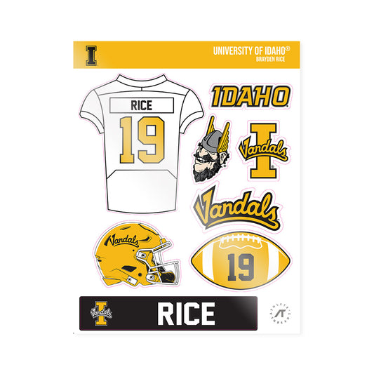 Idaho - NCAA Football : Brayden Rice - Sticker Sheet-0