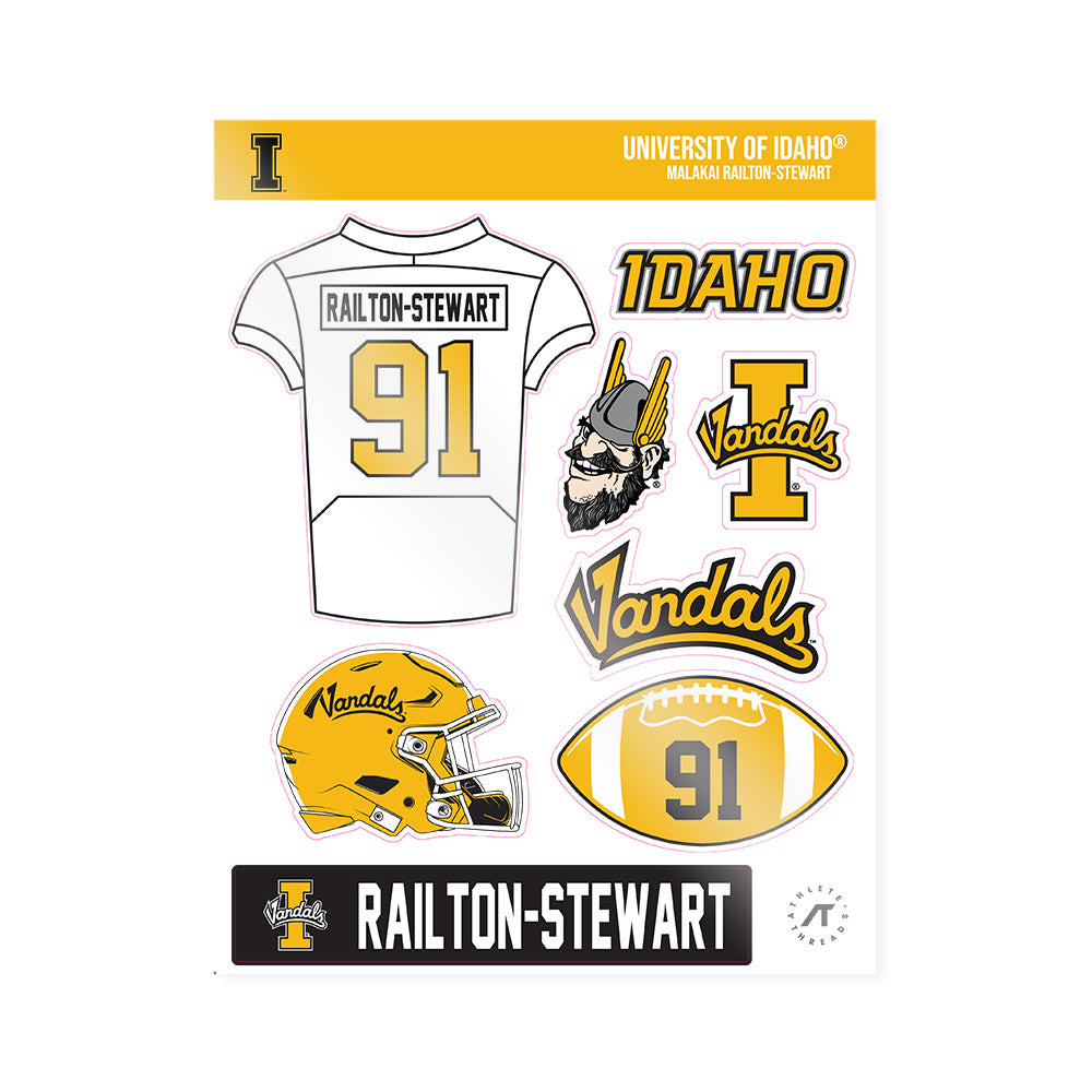Idaho - NCAA Football : Malakai Railton-Stewart - Sticker Sheet-0