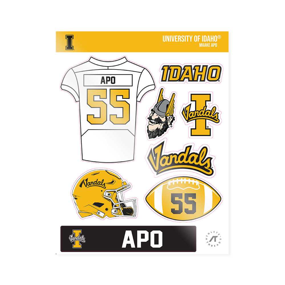 Idaho - NCAA Football : Maake Apo - Sticker Sheet-0