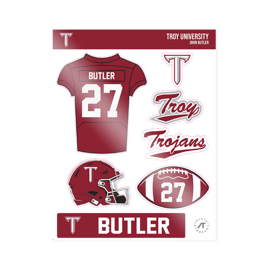 Troy - NCAA Football : John Butler - Sticker Sheet-0