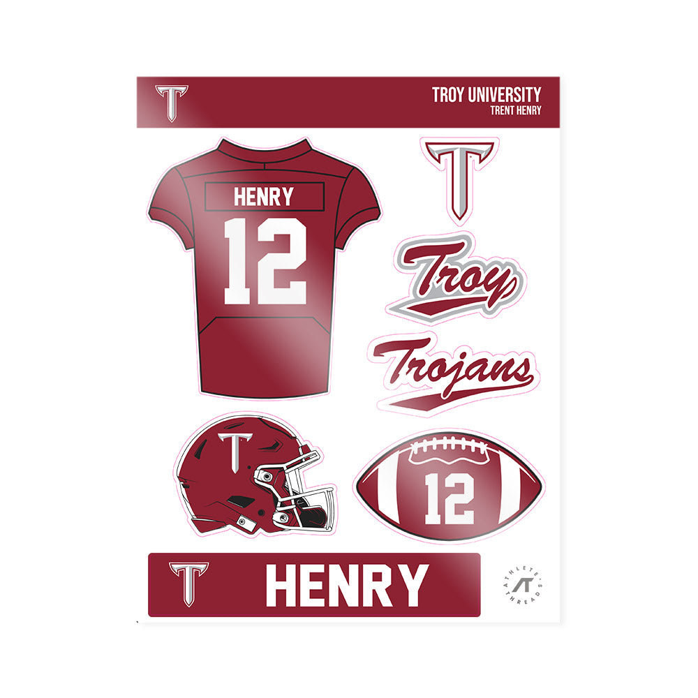 Troy - NCAA Football : Trent Henry - Sticker Sheet-0