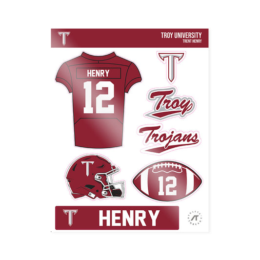 Troy - NCAA Football : Trent Henry - Sticker Sheet-0