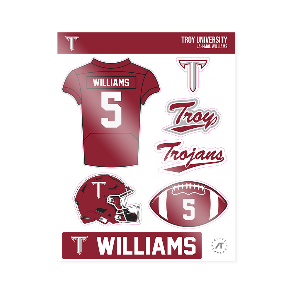 Troy - NCAA Football : Jah-Mal Williams - Sticker Sheet-0