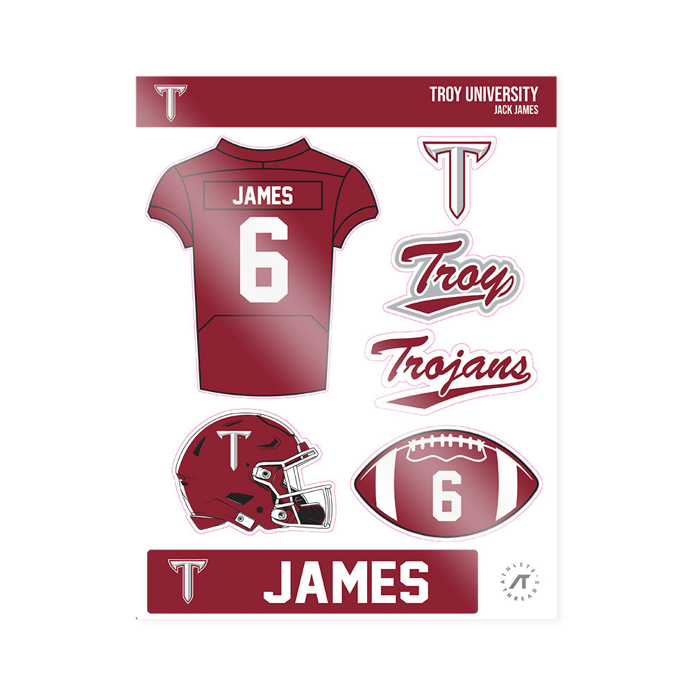 Troy - NCAA Football : Jack James - Sticker Sheet-0
