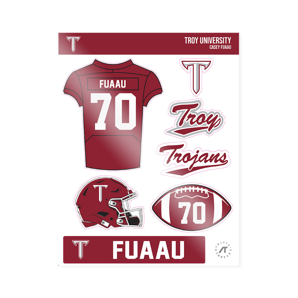 Troy - NCAA Football : Casey Fuaau - Sticker Sheet-0