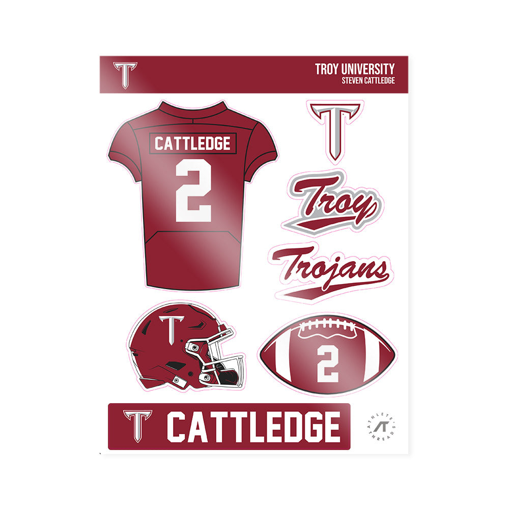 Troy - NCAA Football : Steven Cattledge - Sticker Sheet-0