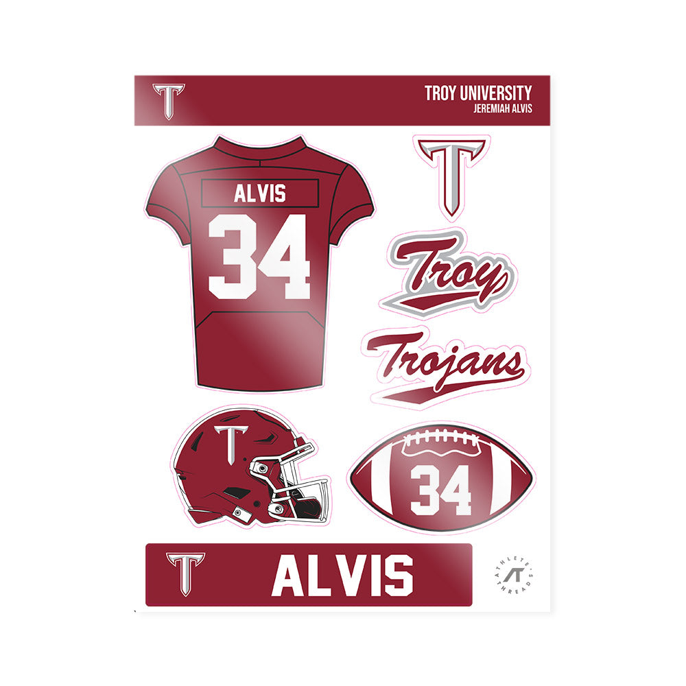 Troy - NCAA Football : Jeremiah Alvis - Sticker Sheet-0