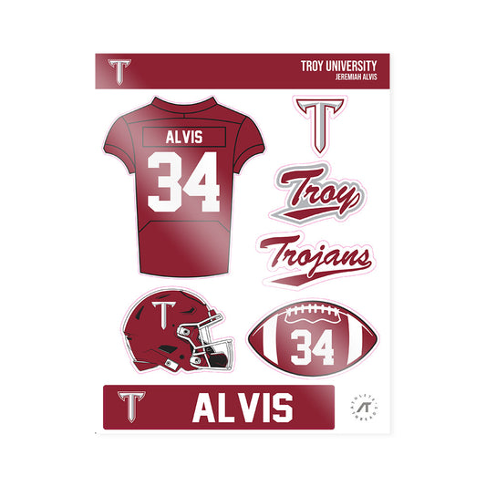 Troy - NCAA Football : Jeremiah Alvis - Sticker Sheet-0