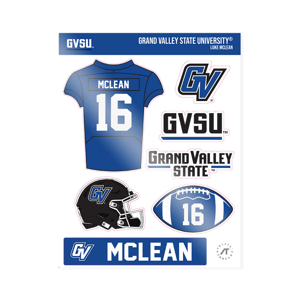 Grand Valley - NCAA Football : Luke Mclean - Sticker Sheet-0