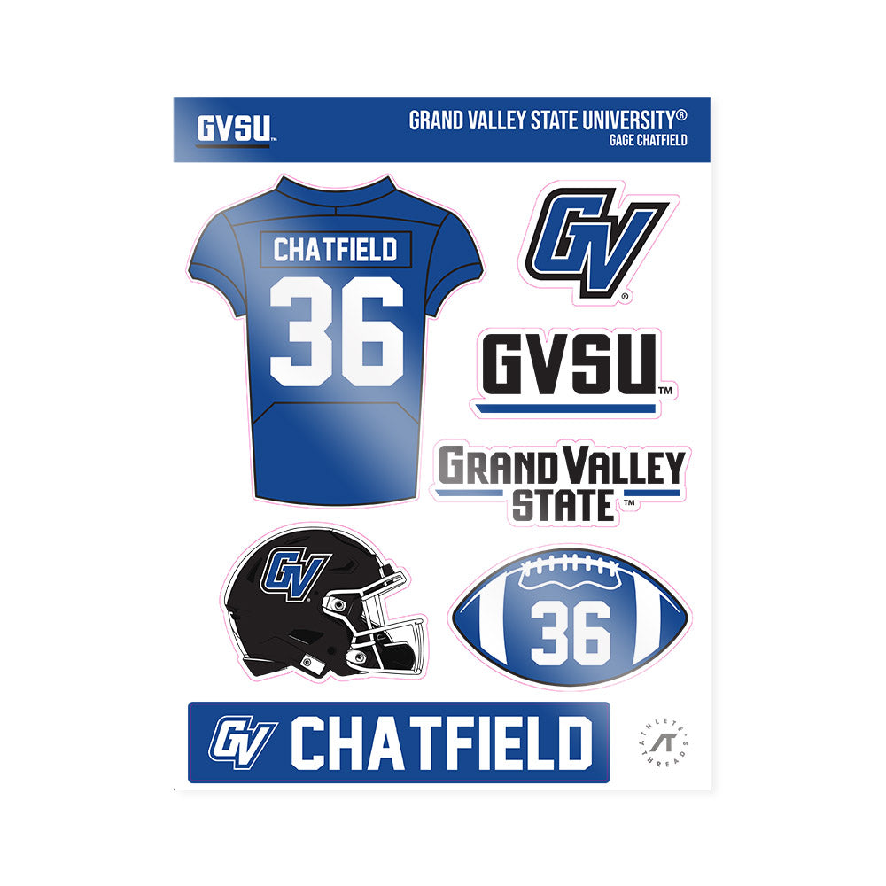 Grand Valley - NCAA Football : Gage Chatfield - Sticker Sheet-0
