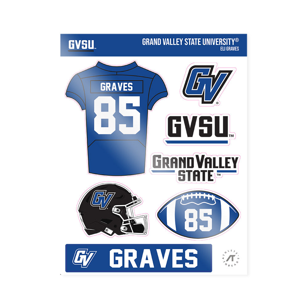 Grand Valley - NCAA Football : Eli Graves - Sticker Sheet-0