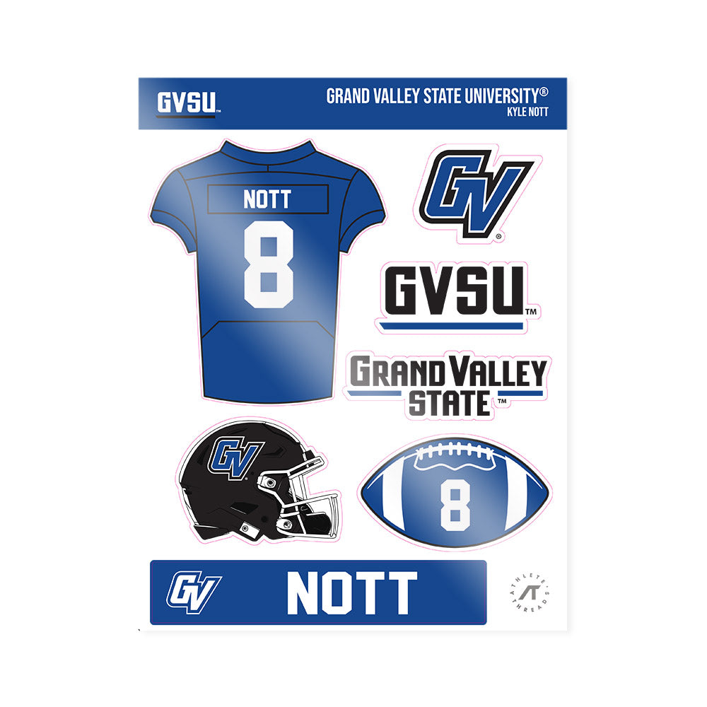 Grand Valley - NCAA Football : Kyle Nott - Sticker Sheet-0