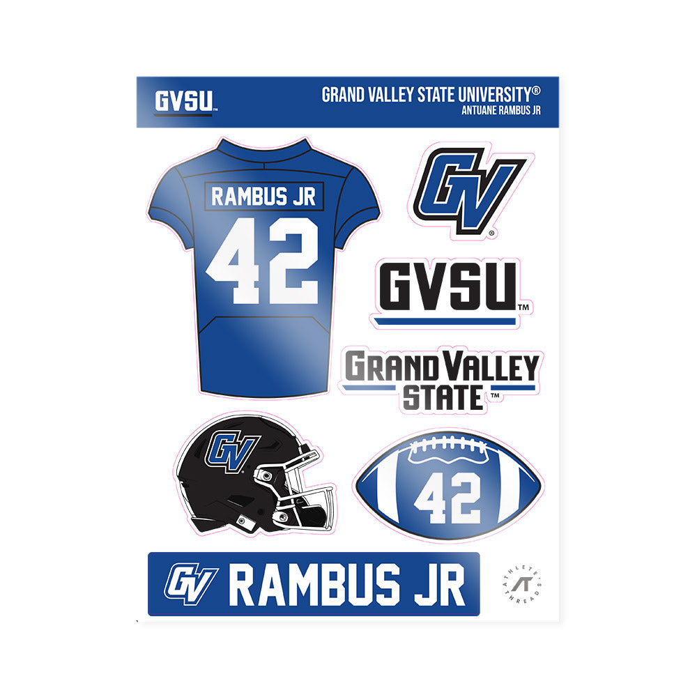 Grand Valley - NCAA Football : Antuane Rambus Jr - Sticker Sheet-0