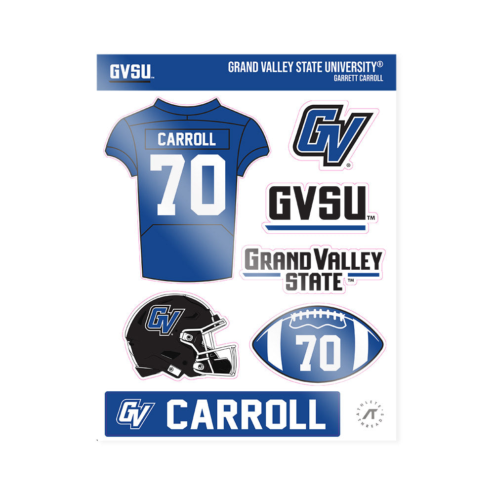 Grand Valley - NCAA Football : Garrett Carroll - Sticker Sheet-0