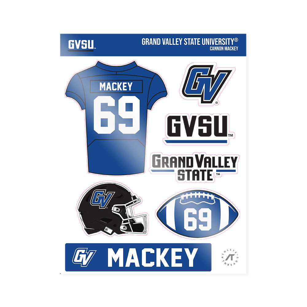 Grand Valley - NCAA Football : Cannon Mackey - Sticker Sheet-0