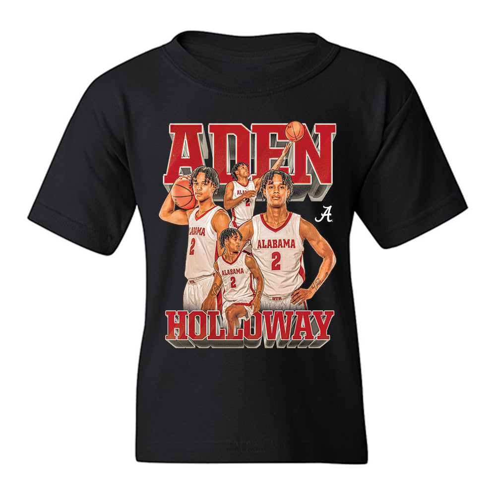 Alabama - NCAA Men's Basketball : Aden Holloway - Player Collage Youth T-Shirt-0