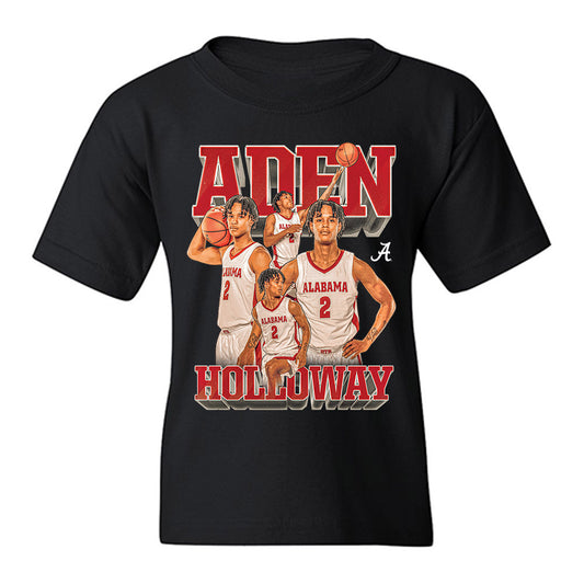 Alabama - NCAA Men's Basketball : Aden Holloway - Player Collage Youth T-Shirt-0