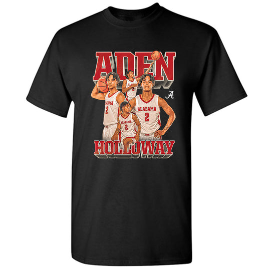 Alabama - NCAA Men's Basketball : Aden Holloway - Player Collage T-Shirt-0