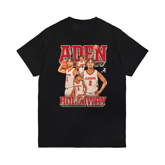Alabama - NCAA Men's Basketball : Aden Holloway - Collage Premium T-Shirt-0
